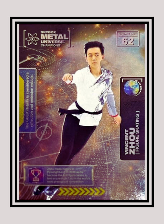 1x Vincent Zhou Figure Skating - Base (#062 - 2021 Skybox Metal Universe Champions)