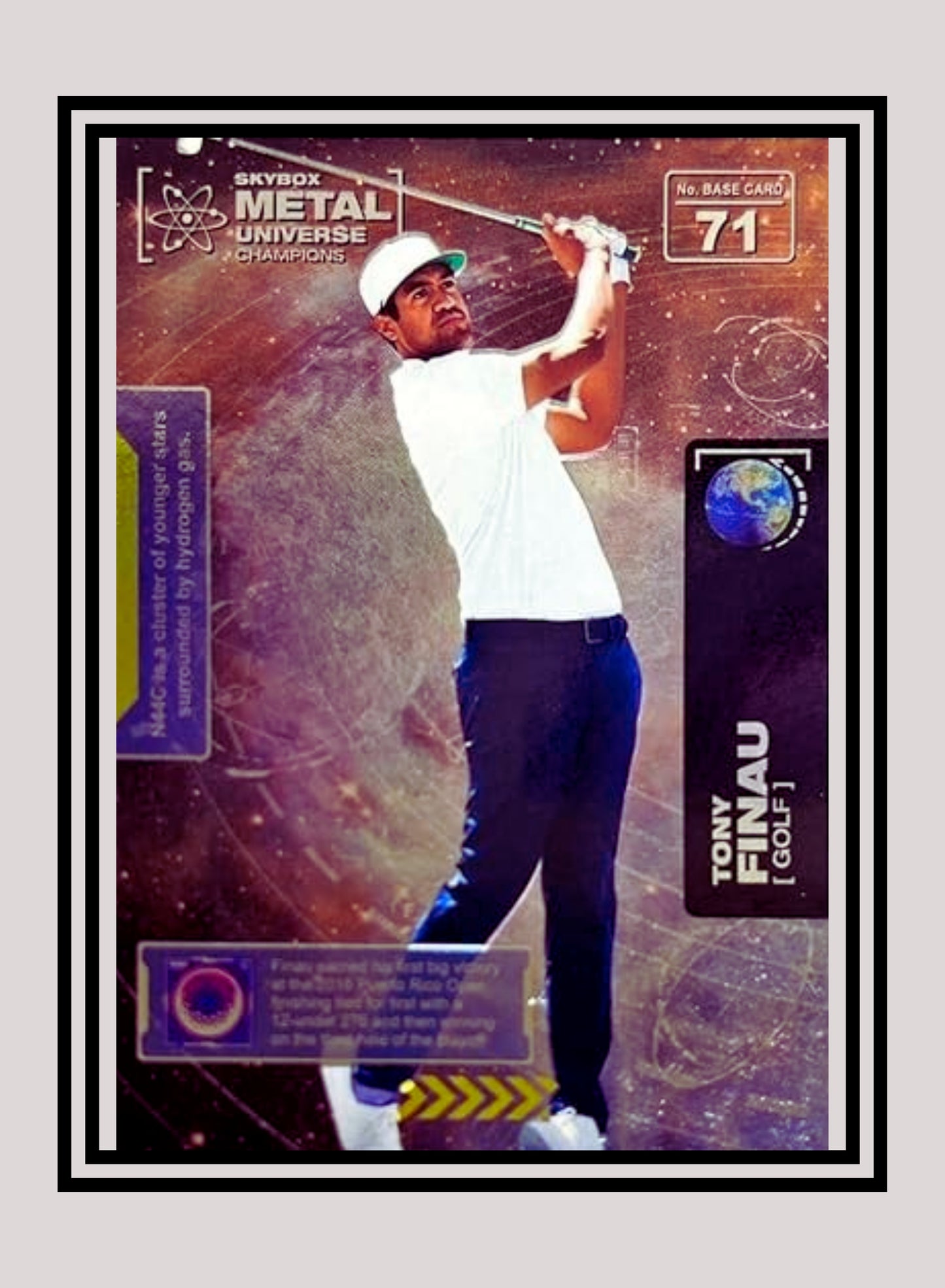 1x Tony Finau Golf RC - Base (#071 - 2021 Skybox Metal Universe Champions)