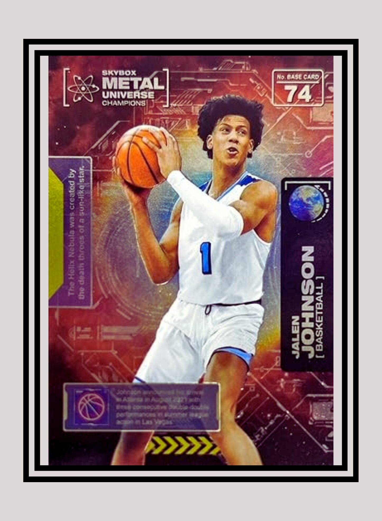 1x Jalen Johnson Basketball RC - Base (#074 - 2021 Skybox Metal Universe Champions)
