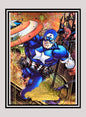 Marvel! 1x Captain America - Avengers Checklist Holo (A2 - 2008 Upper Deck Marvel Masterpieces Series 2)