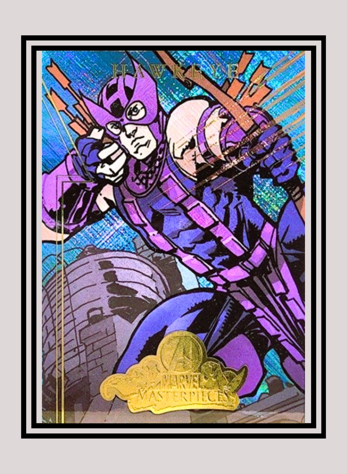 Marvel! 1x Hawkeye - Avengers Checklist Holo (A3 - 2008 Upper Deck Marvel Masterpieces Series 2)