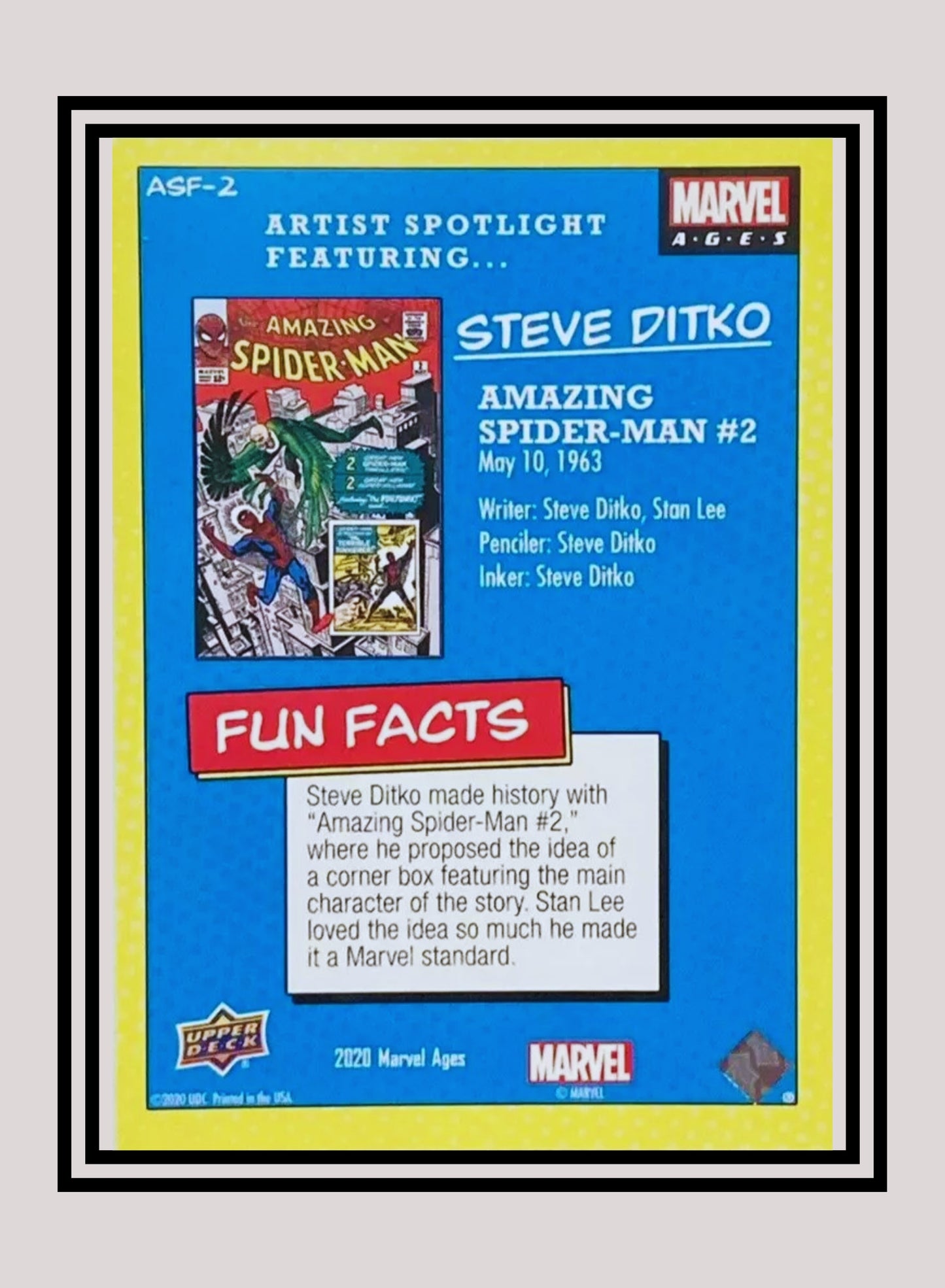 Marvel! 1x Amazing Spider-Man #2 - Inserts (ASF-2 - 2020 Upper Deck Marvel Ages)