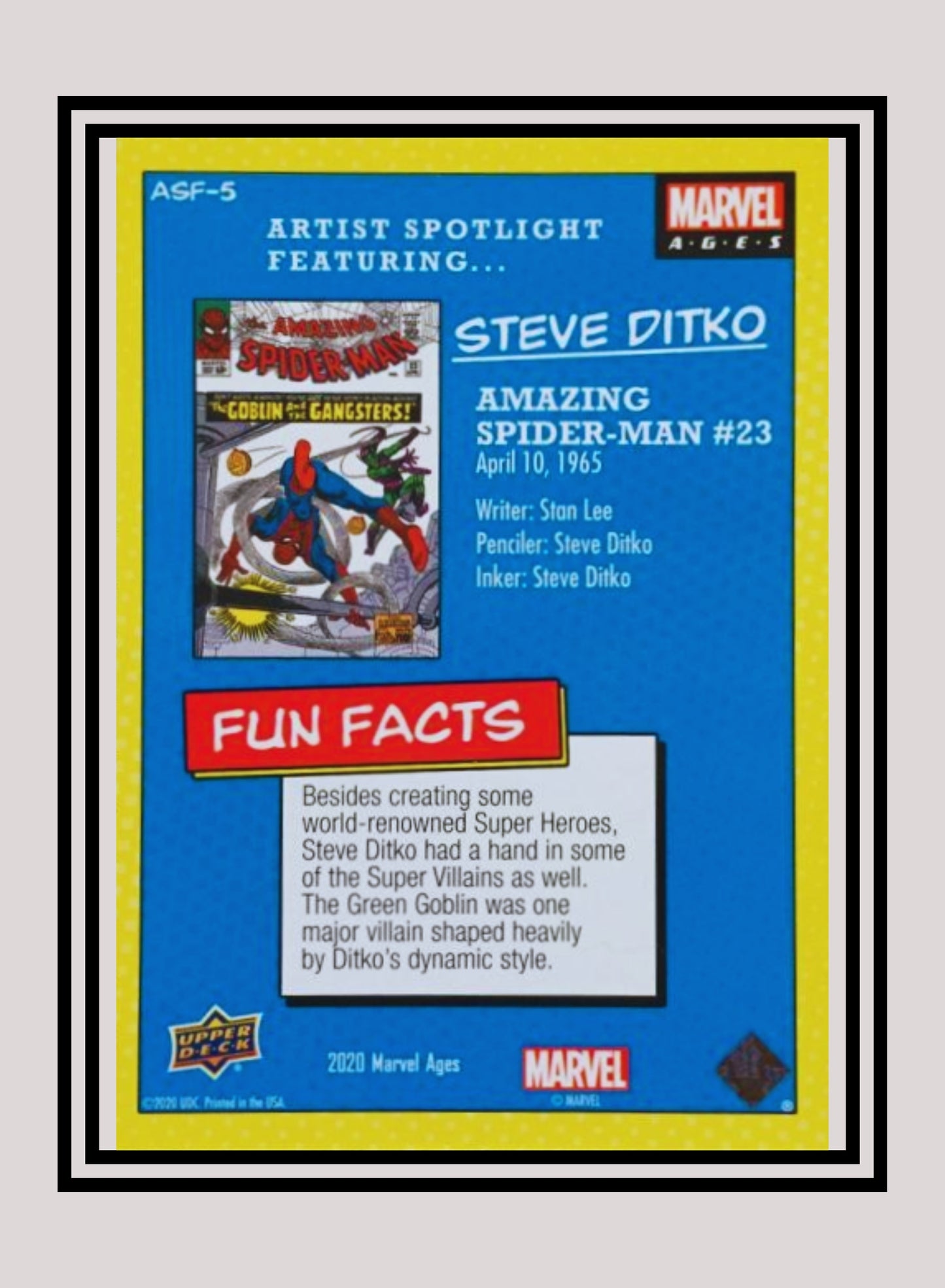 Marvel! 1x Amazing Spider-Man #23 - Inserts (ASF-5 - 2020 Upper Deck Marvel Ages)