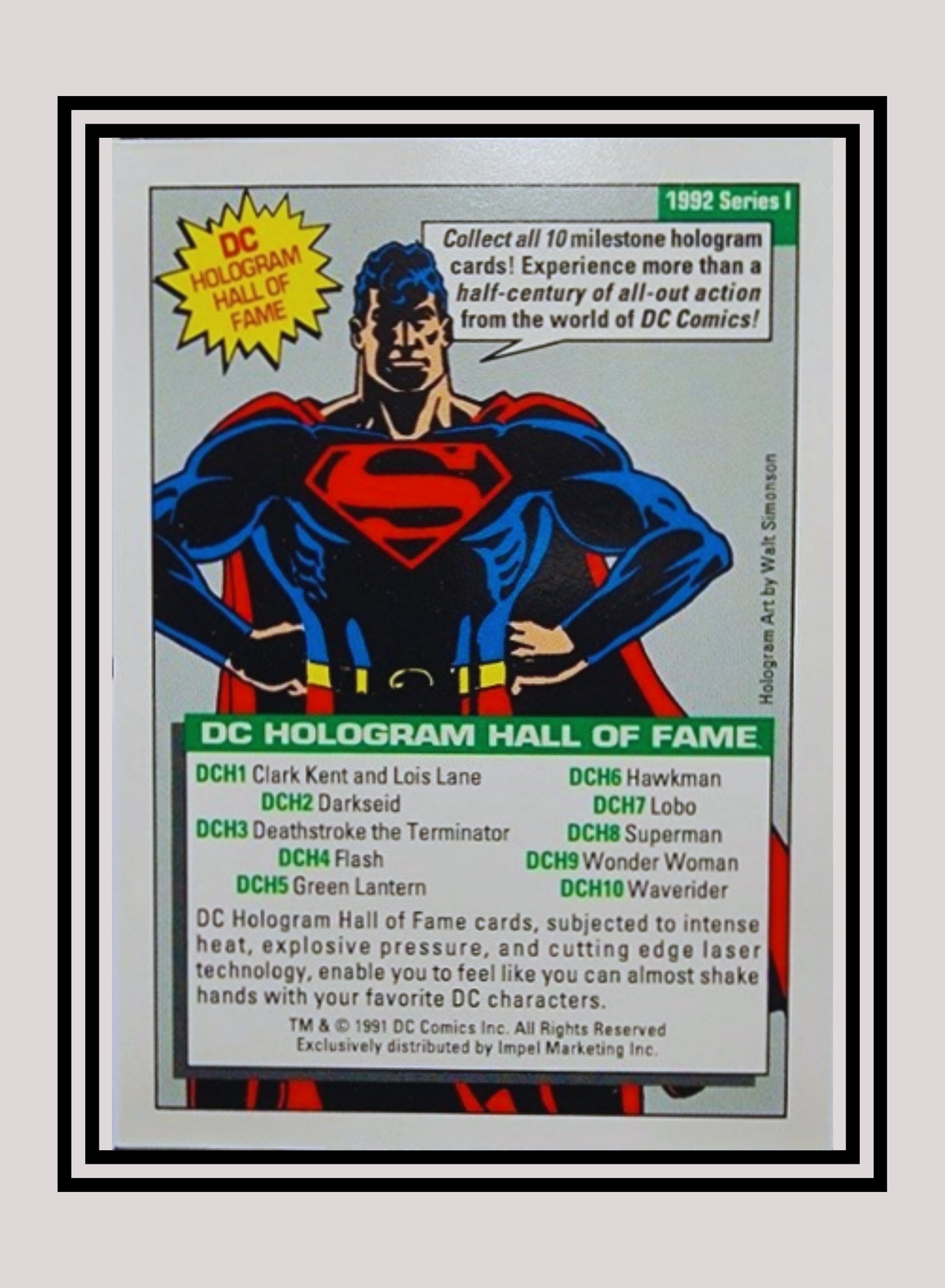 DC! 1x Deathstroke the Terminator - Hologram (DCH3 - 1991 Impel DC Cosmic Cards)