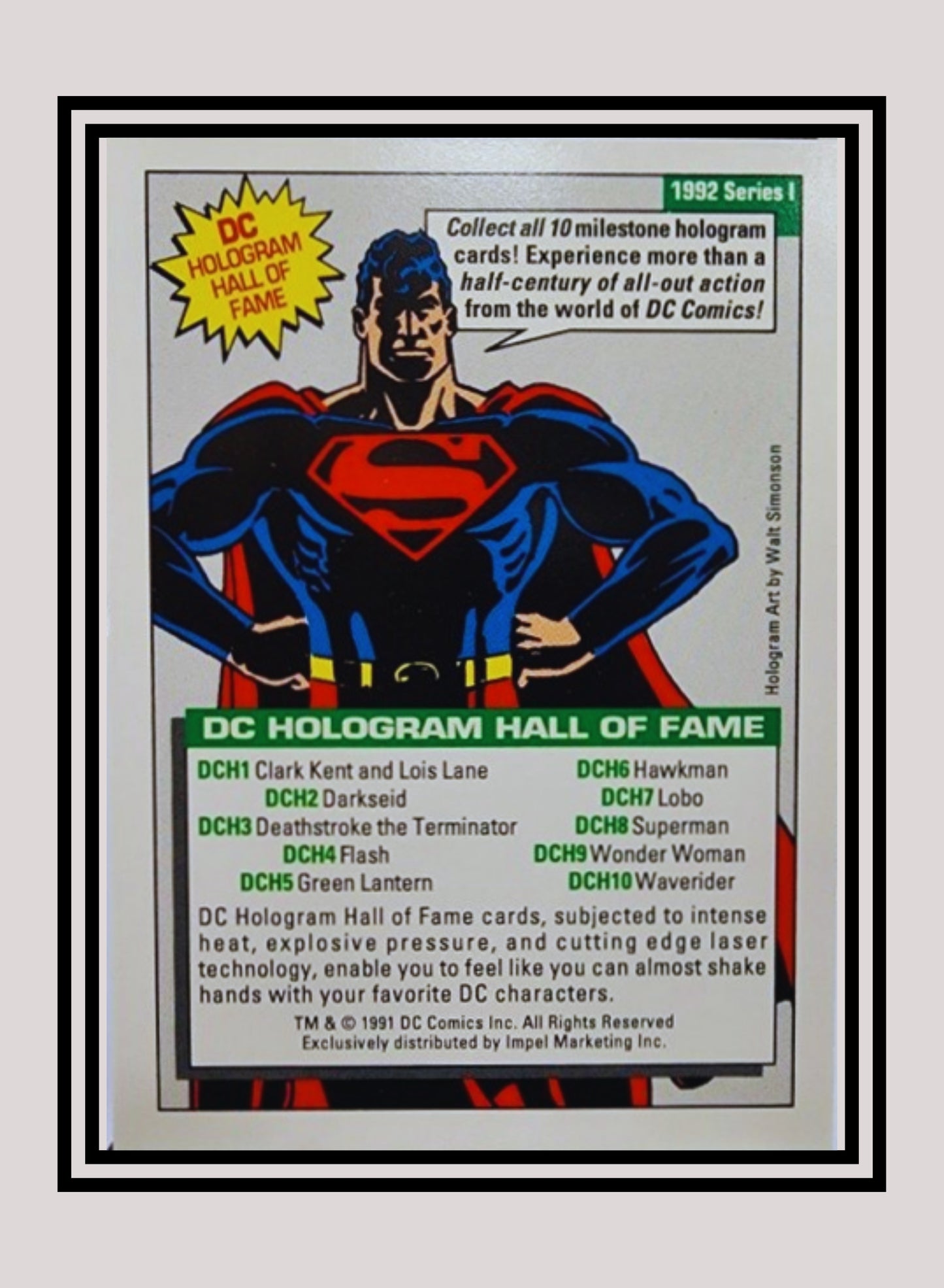 DC! 1x Green Lantern - Hologram (DCH5 - 1991 Impel DC Cosmic Cards)