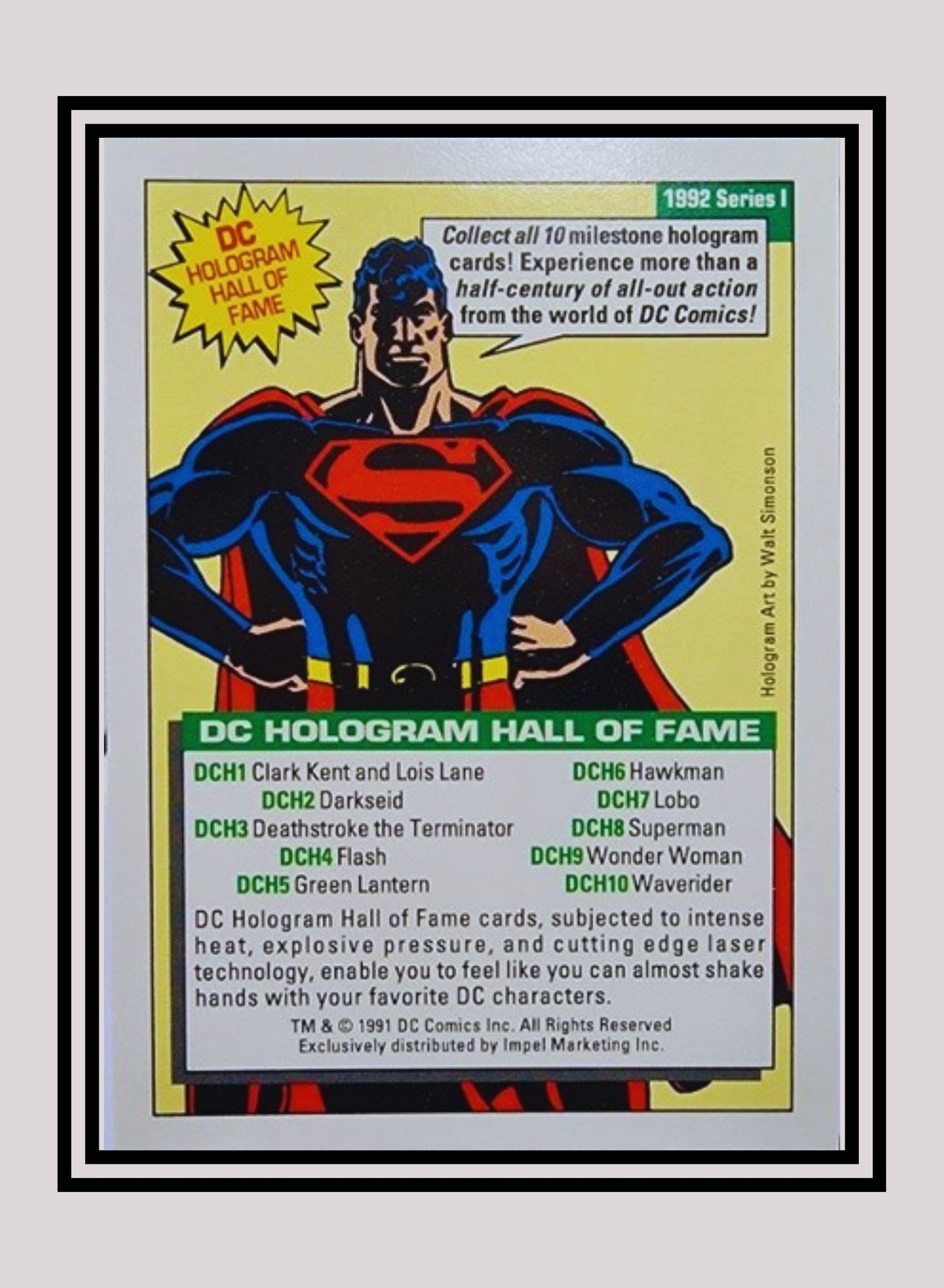 DC! 1x Hawkman - Hologram (DCH6 - 1991 Impel DC Cosmic Cards)