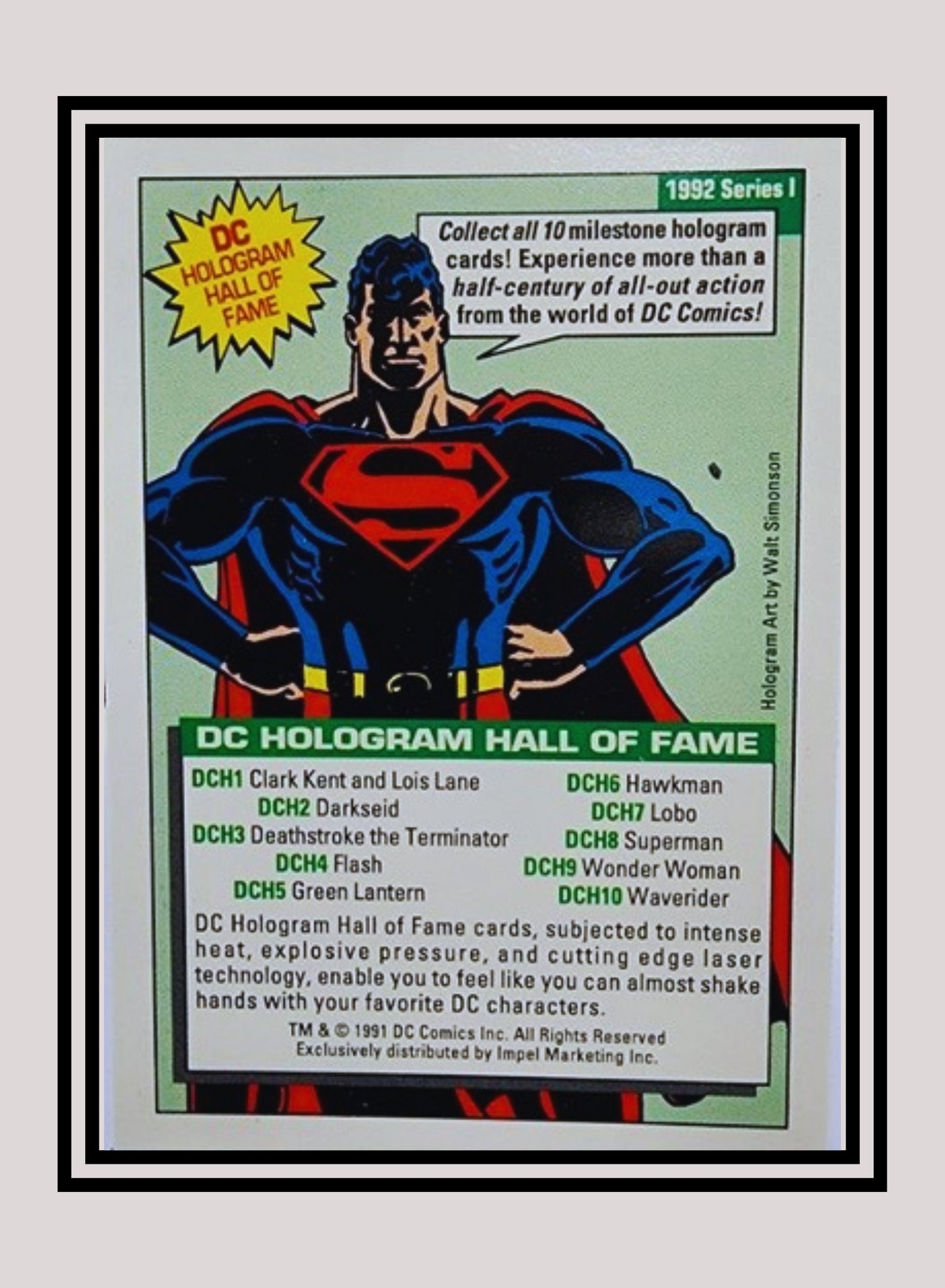 DC! 1x Superman - Hologram (DCH8 - 1991 Impel DC Cosmic Cards)