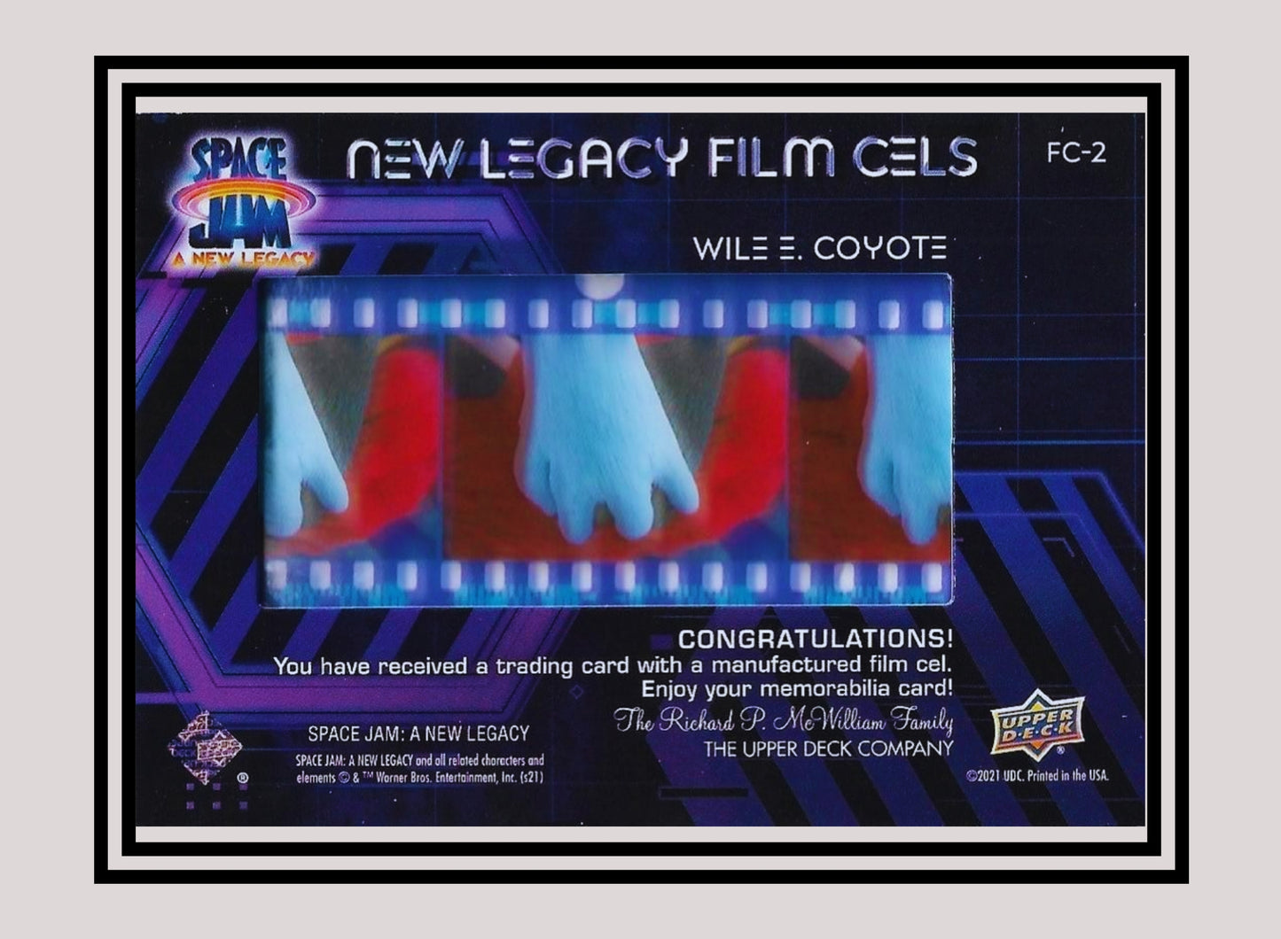 1x Wile E. Coyote - Film Cels (FC-2 - 2021 Upper Deck Space Jam: A New Legacy)