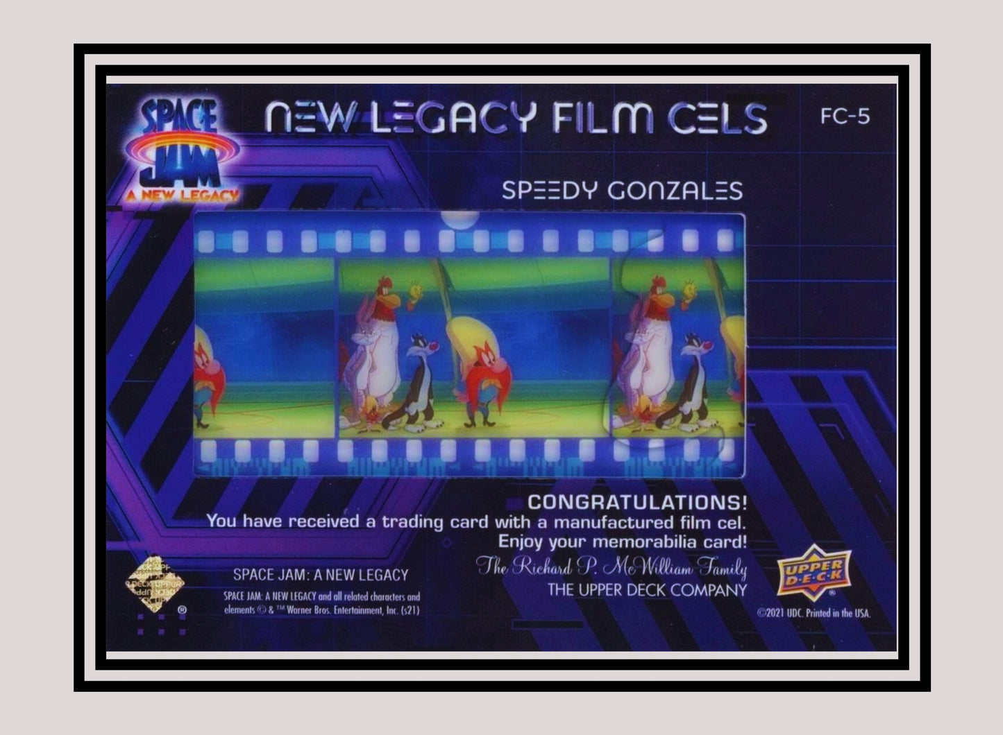 1x Speedy Gonzales - Film Cels (FC-5 - 2021 Upper Deck Space Jam: A New Legacy)