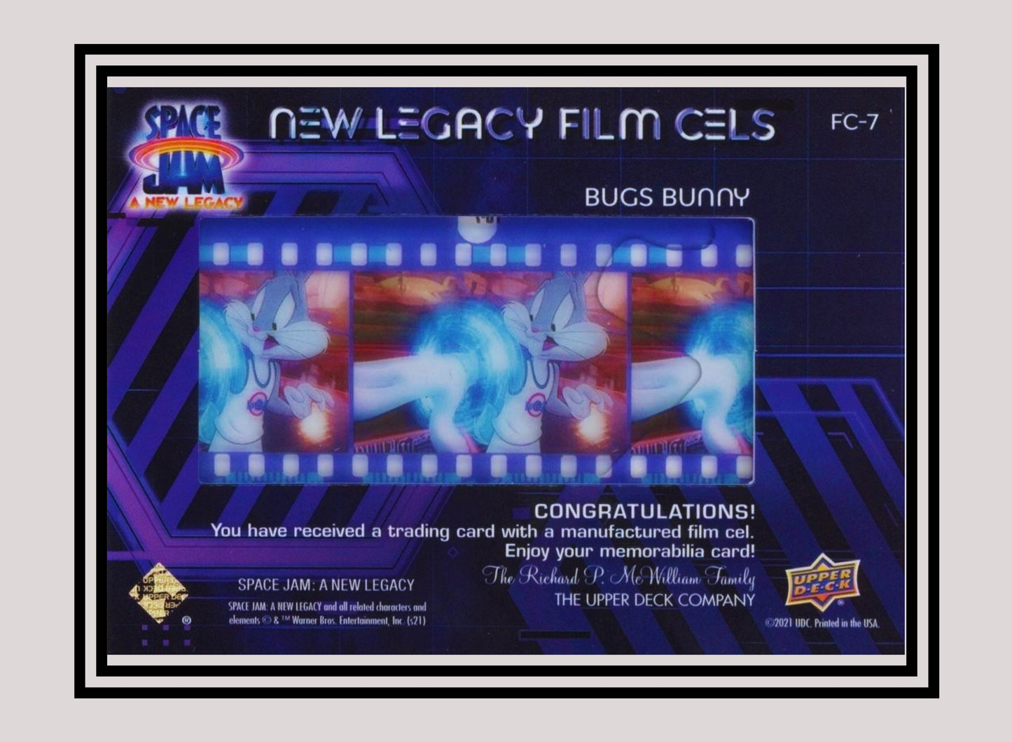 1x Bugs Bunny - Film Cels (FC-7 - 2021 Upper Deck Space Jam: A New Legacy)