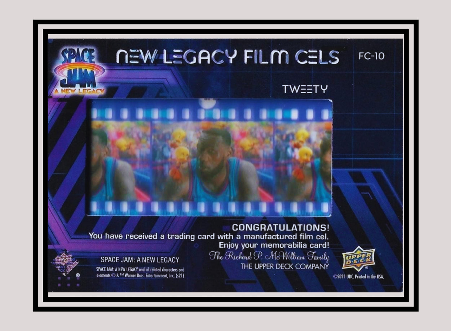 1x Tweety - Film Cels (FC-10 - 2021 Upper Deck Space Jam: A New Legacy)