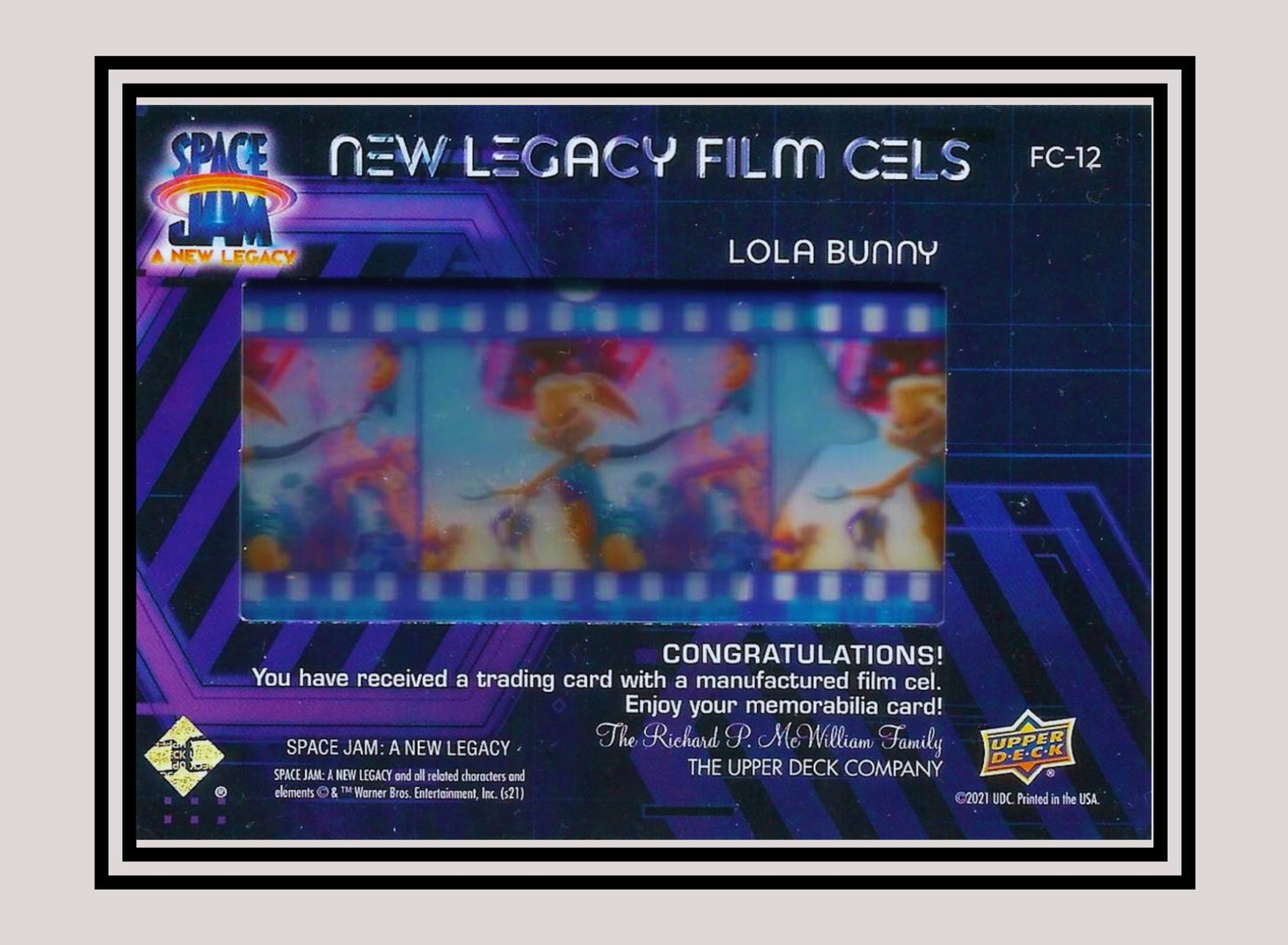 1x Lola Bunny - Film Cels (FC-12 - 2021 Upper Deck Space Jam: A New Legacy)