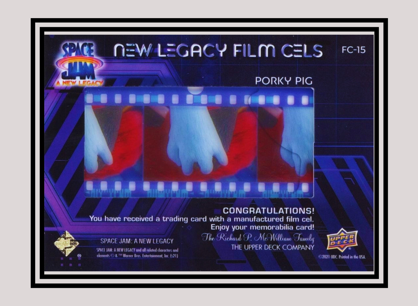 1x Porky Pig - Film Cels (FC-15 - 2021 Upper Deck Space Jam: A New Legacy)