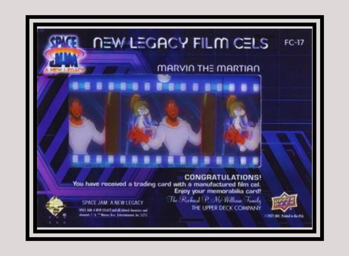 1x Marvin the Martian - Film Cels (FC-17 - 2021 Upper Deck Space Jam: A New Legacy)