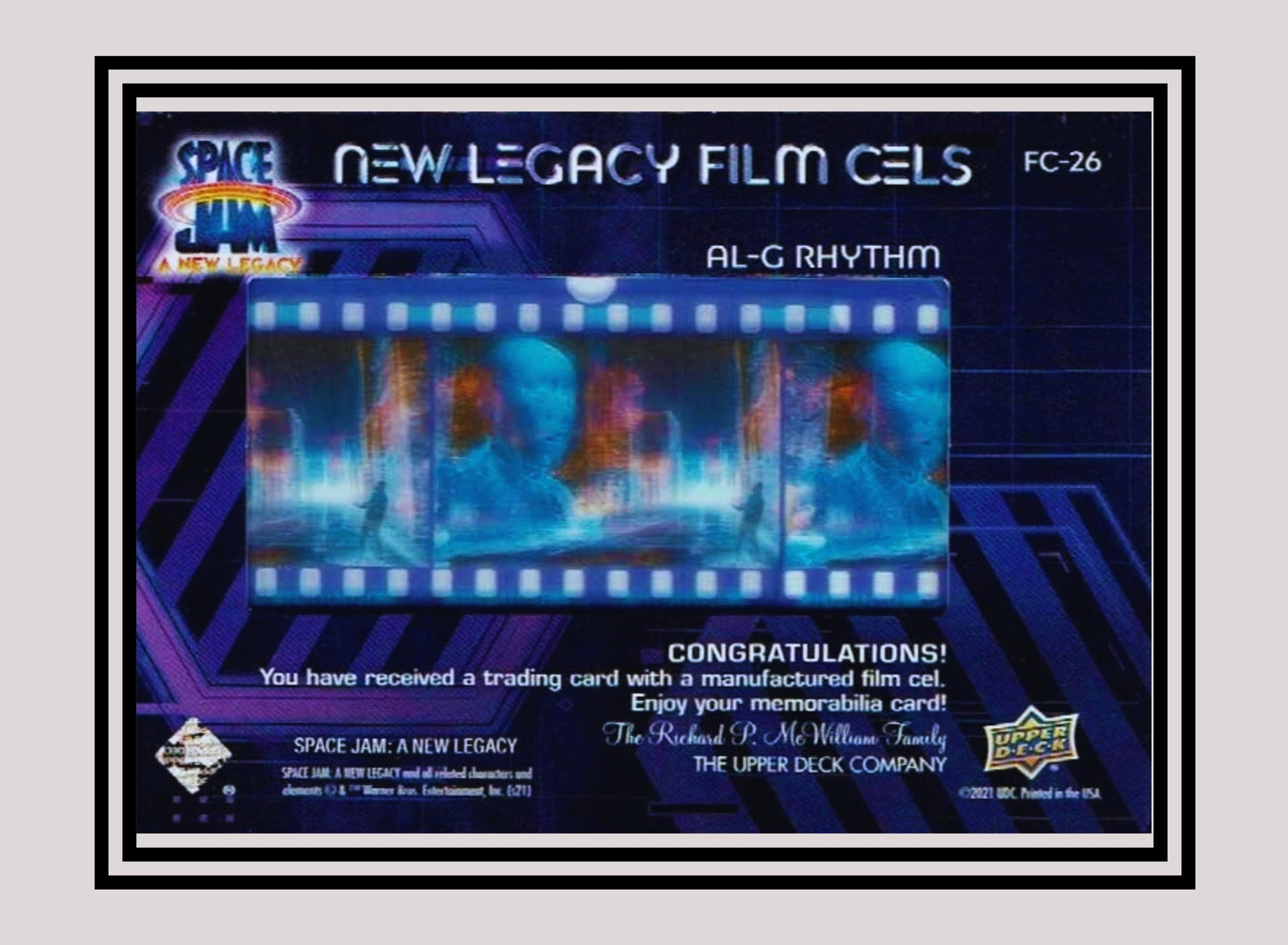 1x Al-G Rhythm - Film Cels (FC-26 - 2021 Upper Deck Space Jam: A New Legacy)