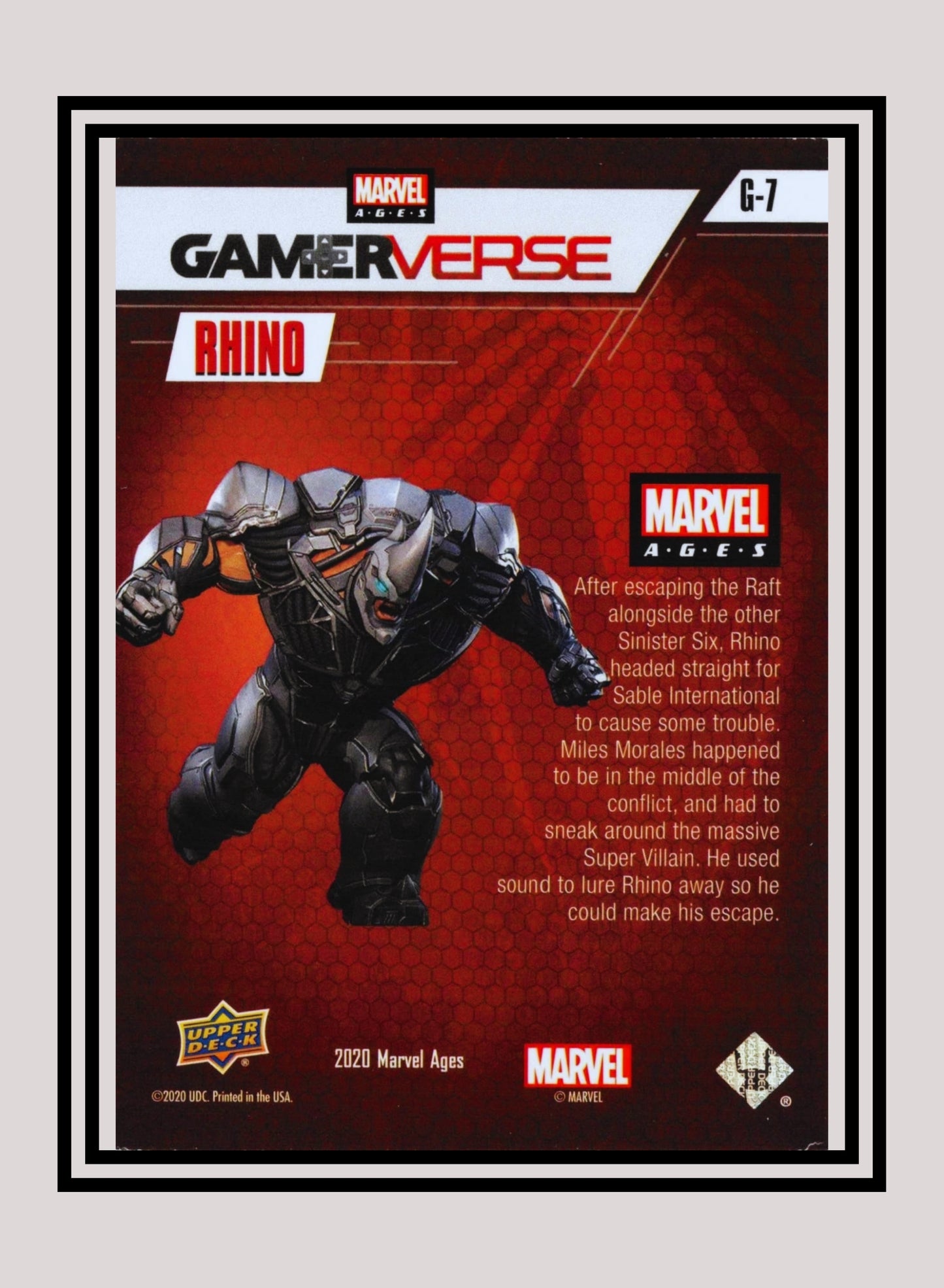 Marvel! 1x Rhino - Inserts (G-7 - 2020 Upper Deck Marvel Ages)