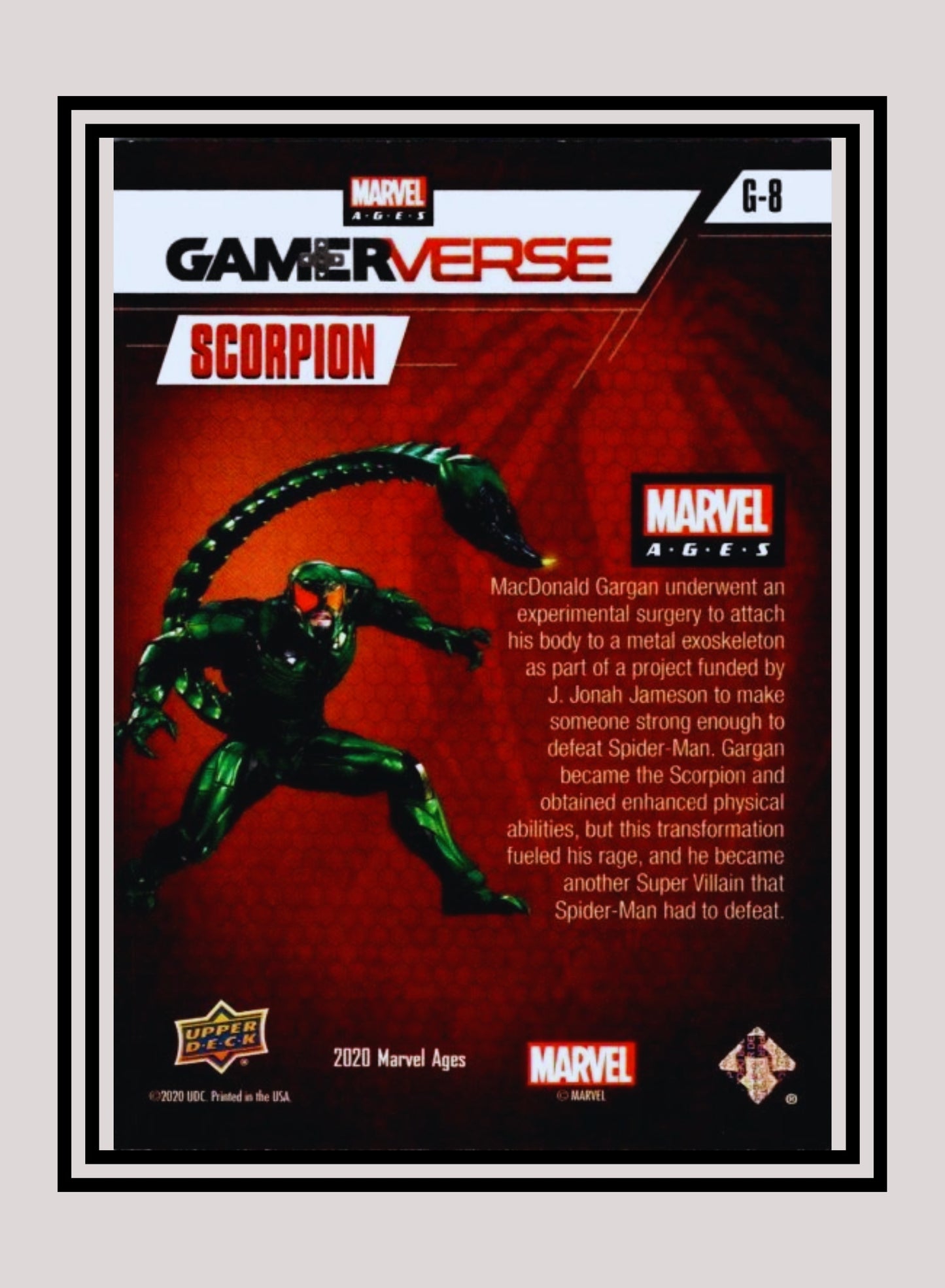 Marvel! 1x Scorpion - Inserts (G-8 - 2020 Upper Deck Marvel Ages)