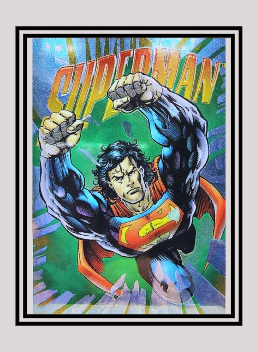 DC! 1x Superman - Hard Hitters Power Chrome (#H01 - 1995 SkyBox DC Power Chrome Legends)