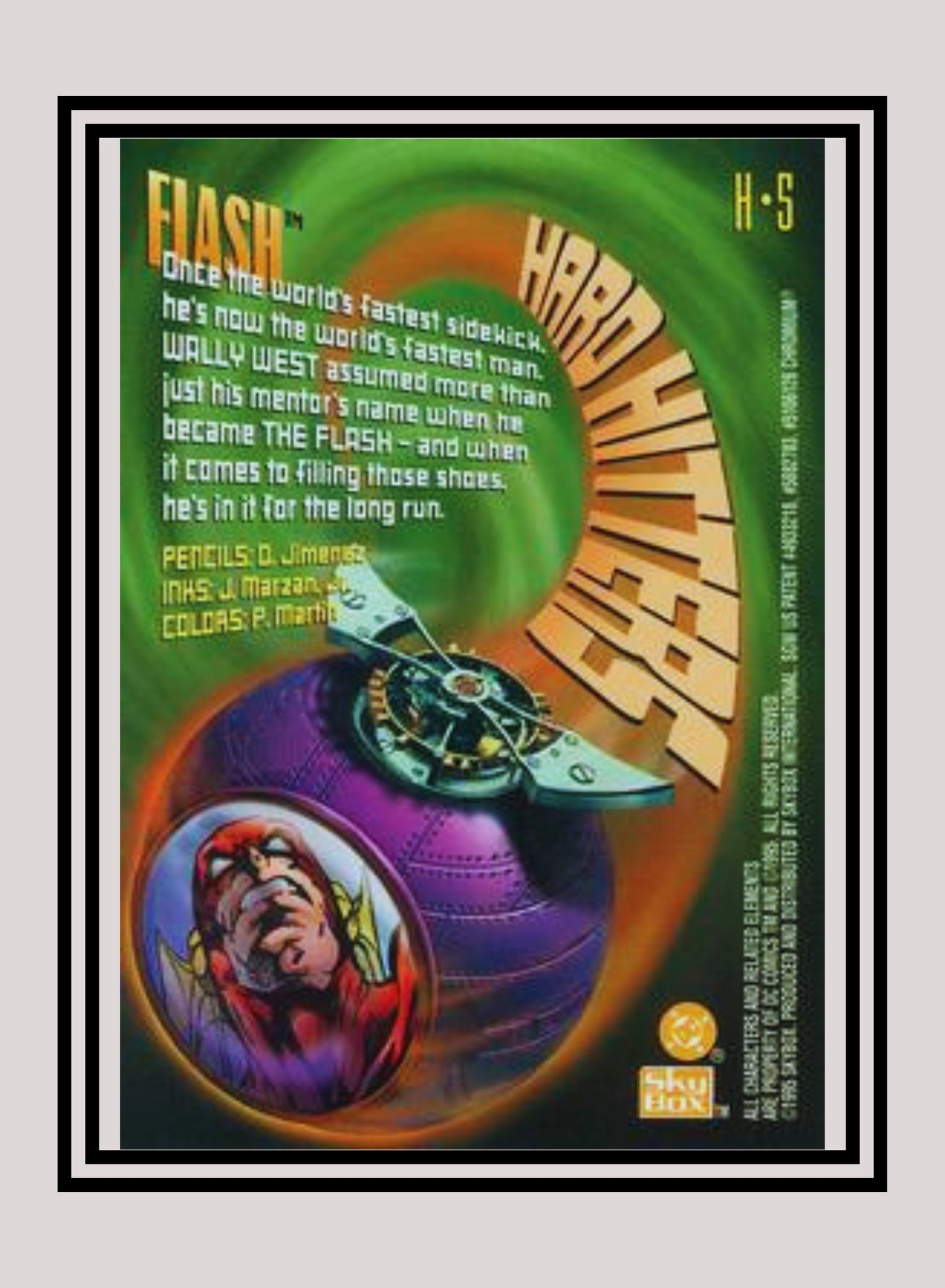 DC! 1x Flash - Hard Hitters Power Chrome (#H05 - 1995 SkyBox DC Power Chrome Legends)