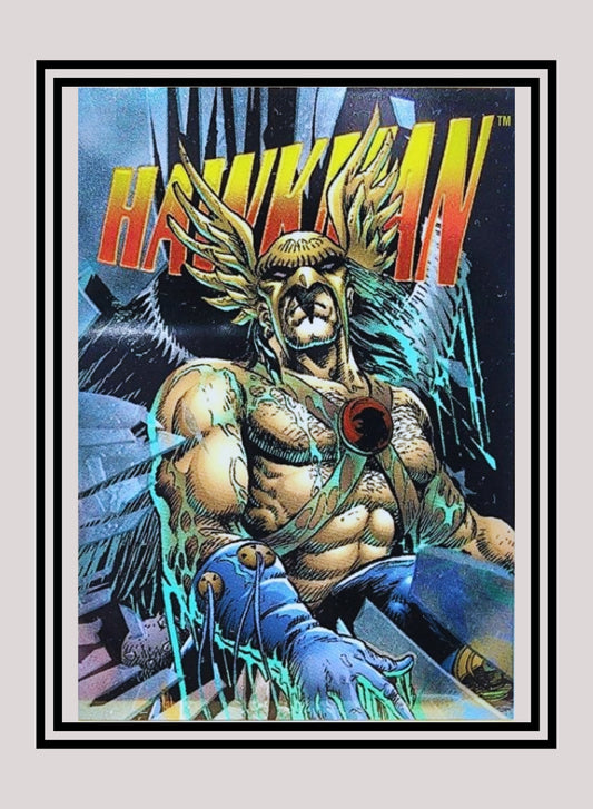 DC! 1x Hawkman - Hard Hitters Power Chrome (#H06 - 1995 SkyBox DC Power Chrome Legends)