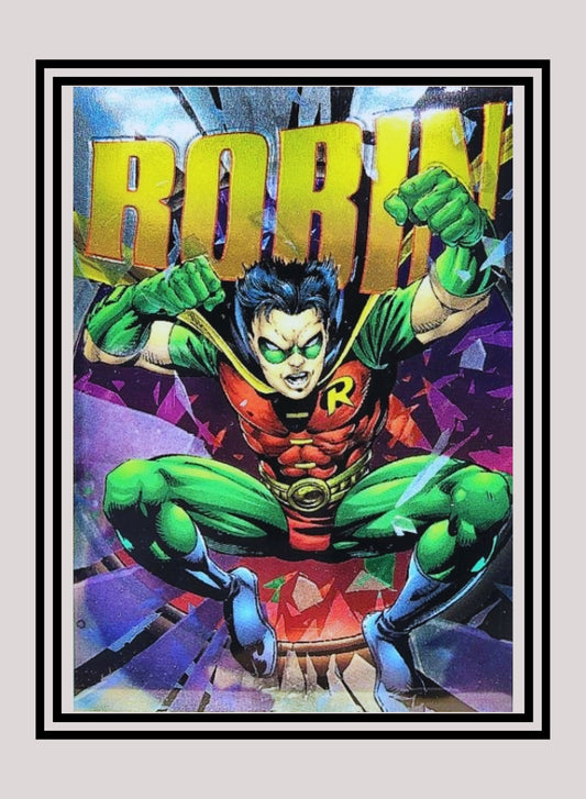 DC! 1x Robin - Hard Hitters Power Chrome (#H08 - 1995 SkyBox DC Power Chrome Legends)