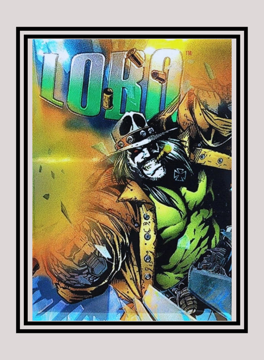 DC! 1x Lobo - Hard Hitters Power Chrome (#H09 - 1995 SkyBox DC Power Chrome Legends)