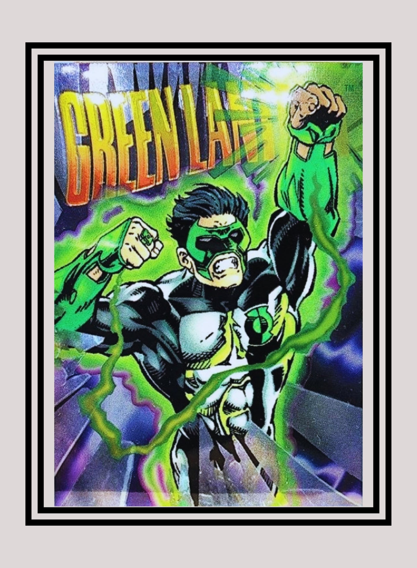 DC! 1x Green Lantern - Hard Hitters Power Chrome (#H13 - 1995 SkyBox DC Power Chrome Legends)