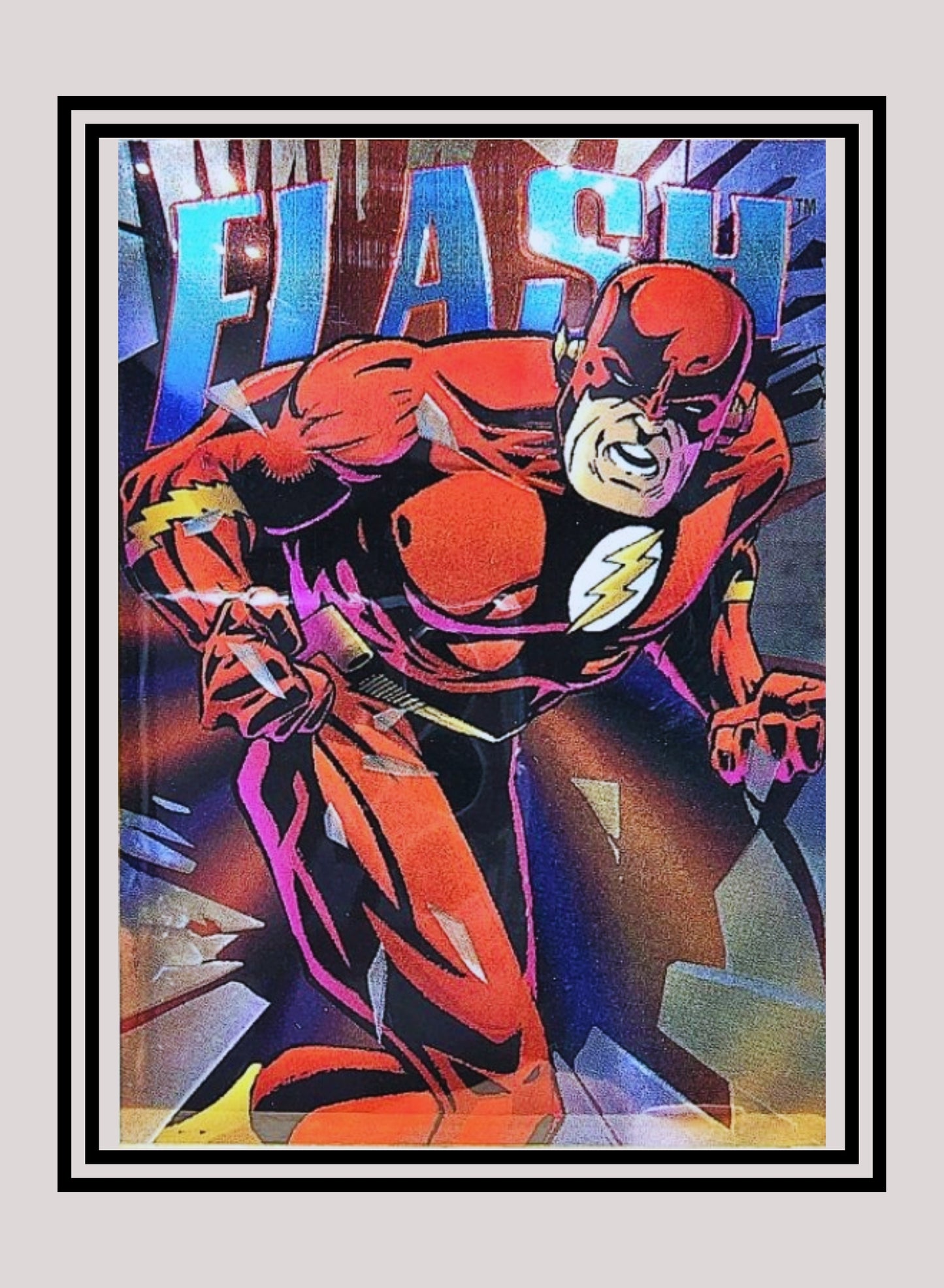 DC! 1x Flash - Hard Hitters Power Chrome (#H14 - 1995 SkyBox DC Power Chrome Legends)