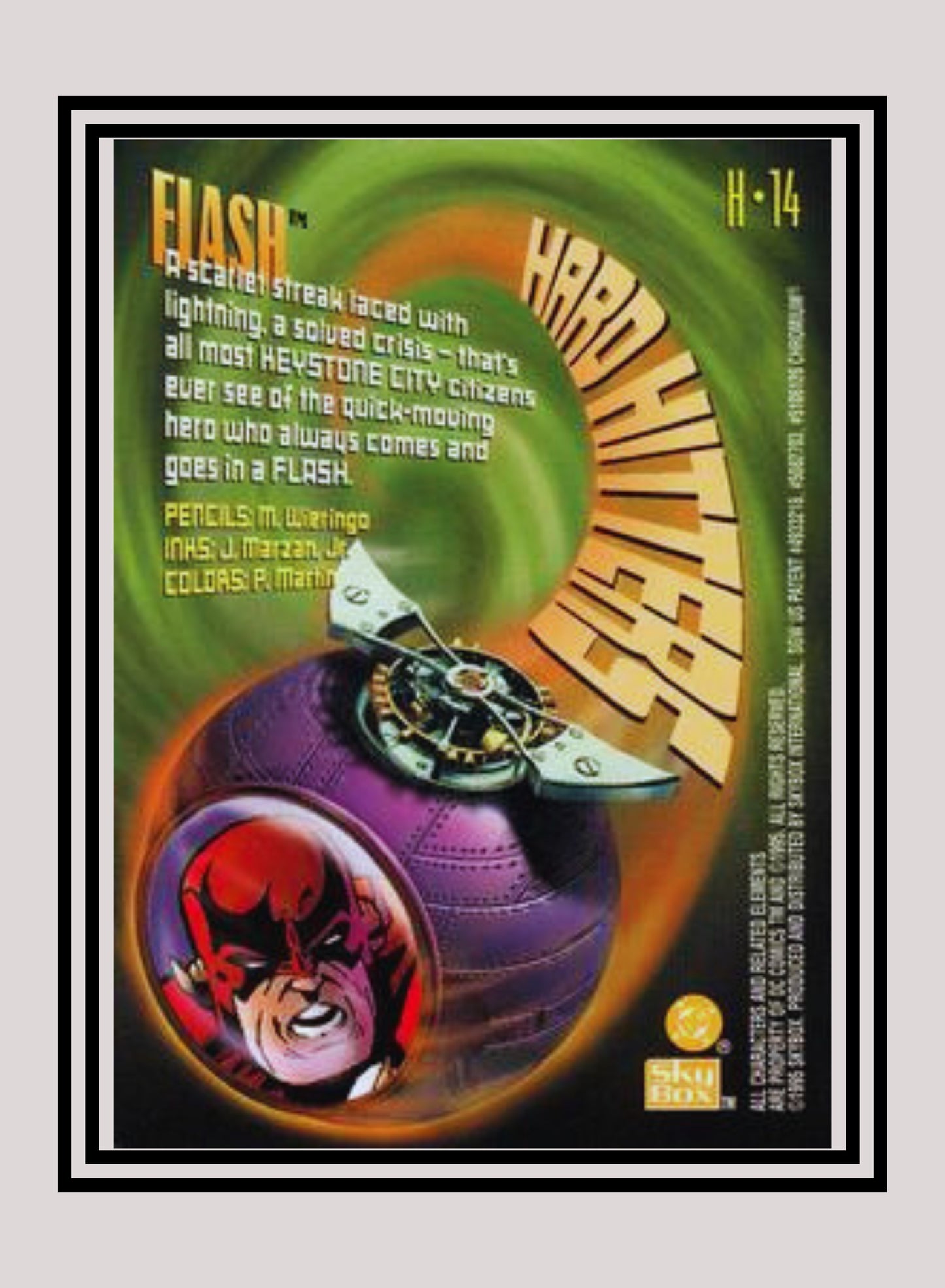 DC! 1x Flash - Hard Hitters Power Chrome (#H14 - 1995 SkyBox DC Power Chrome Legends)