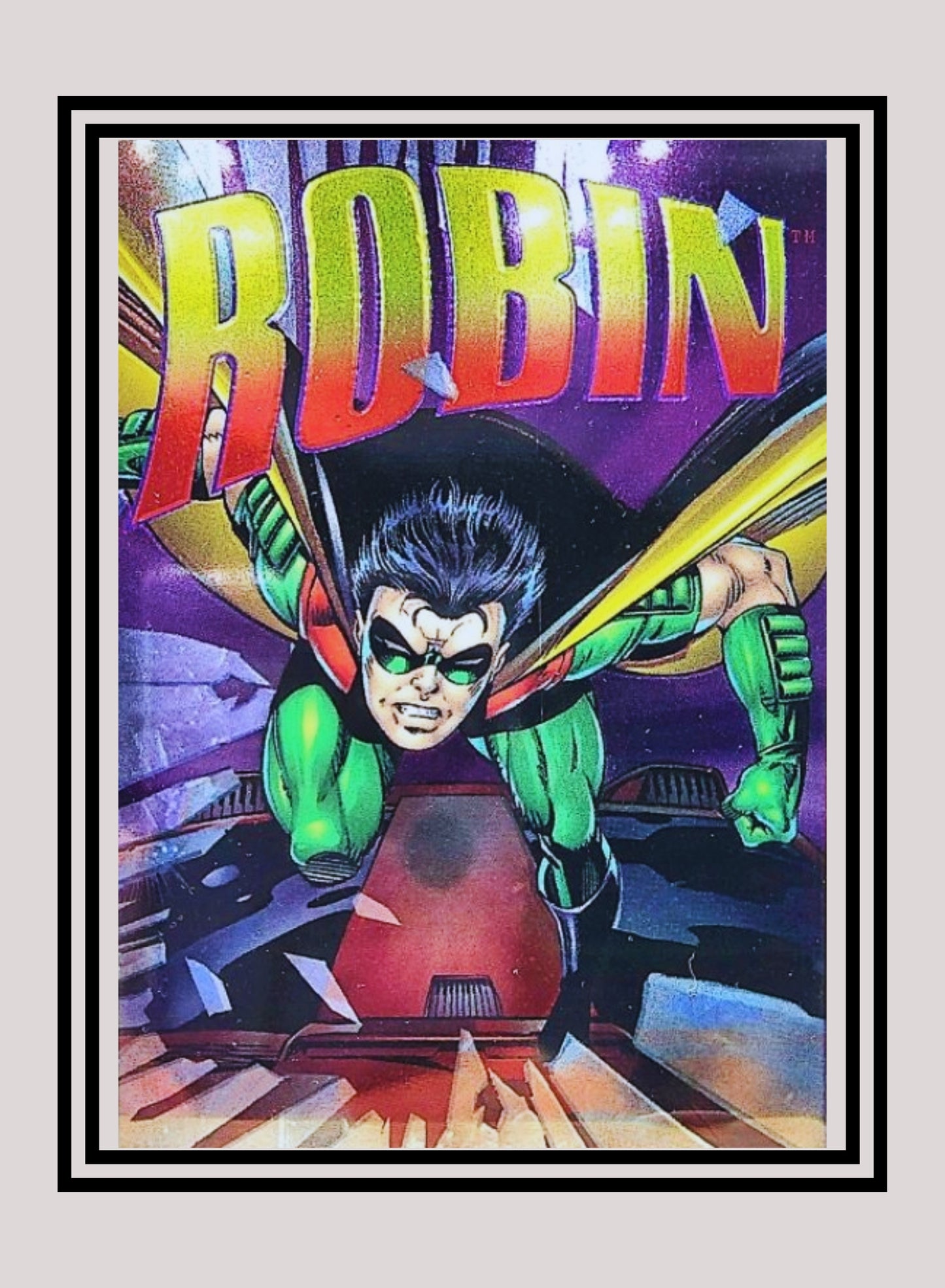 DC! 1x Robin - Hard Hitters Power Chrome (#H17 - 1995 SkyBox DC Power Chrome Legends)