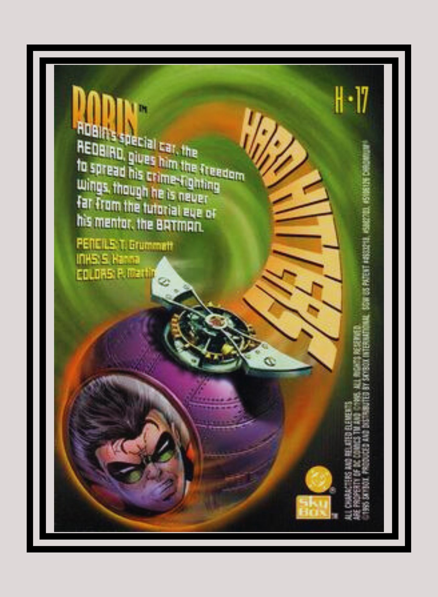 DC! 1x Robin - Hard Hitters Power Chrome (#H17 - 1995 SkyBox DC Power Chrome Legends)