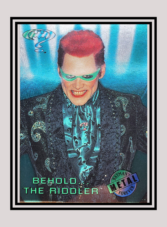 DC! 1x Behold... The Riddler - Movie Preview (#5 - 1995 Fleer Batman Forever Metal)