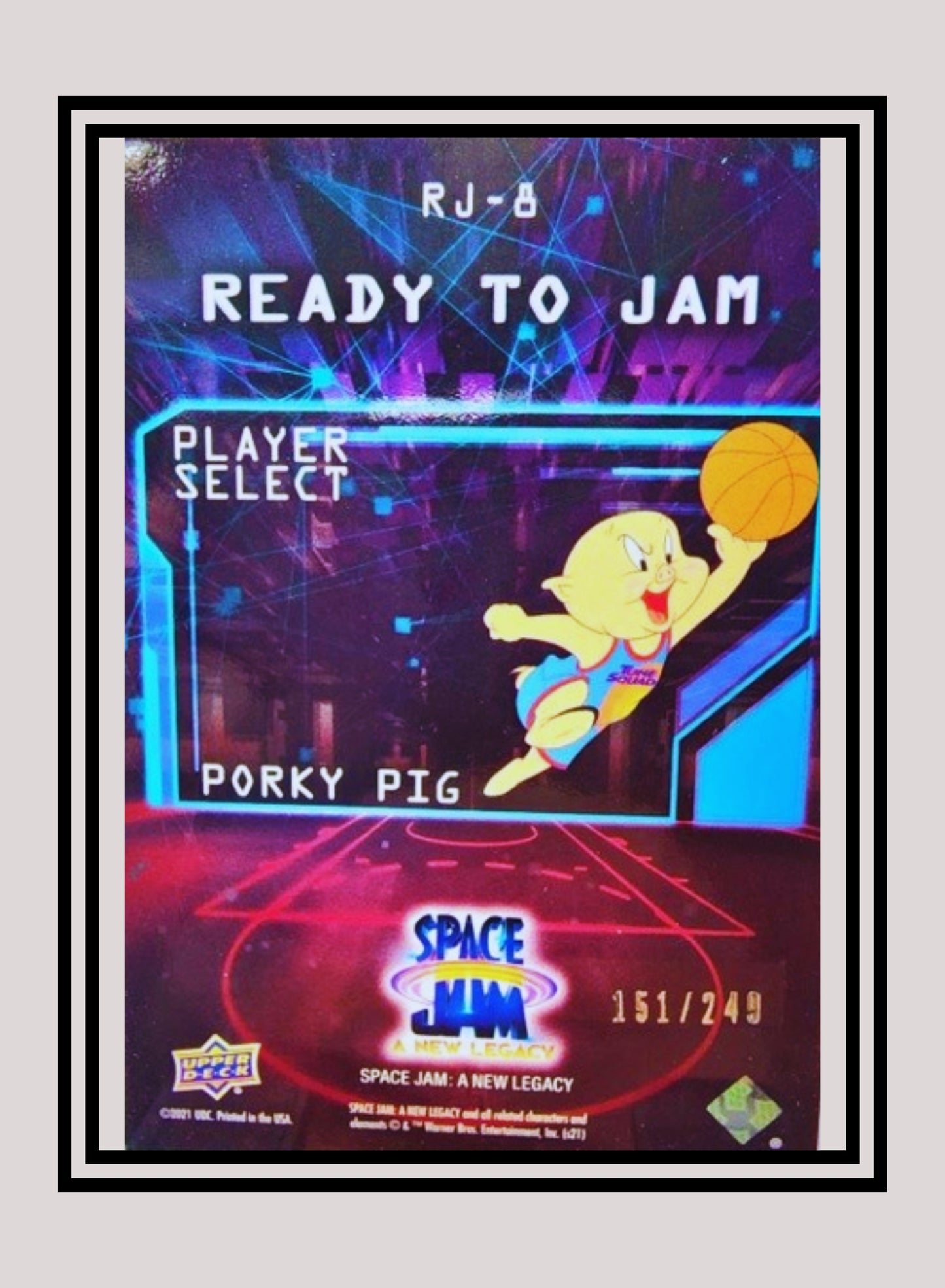 1x Porky Pig - Pink Foil 151/249 (RJ-8 - 2021 Upper Deck Space Jam: A New Legacy)