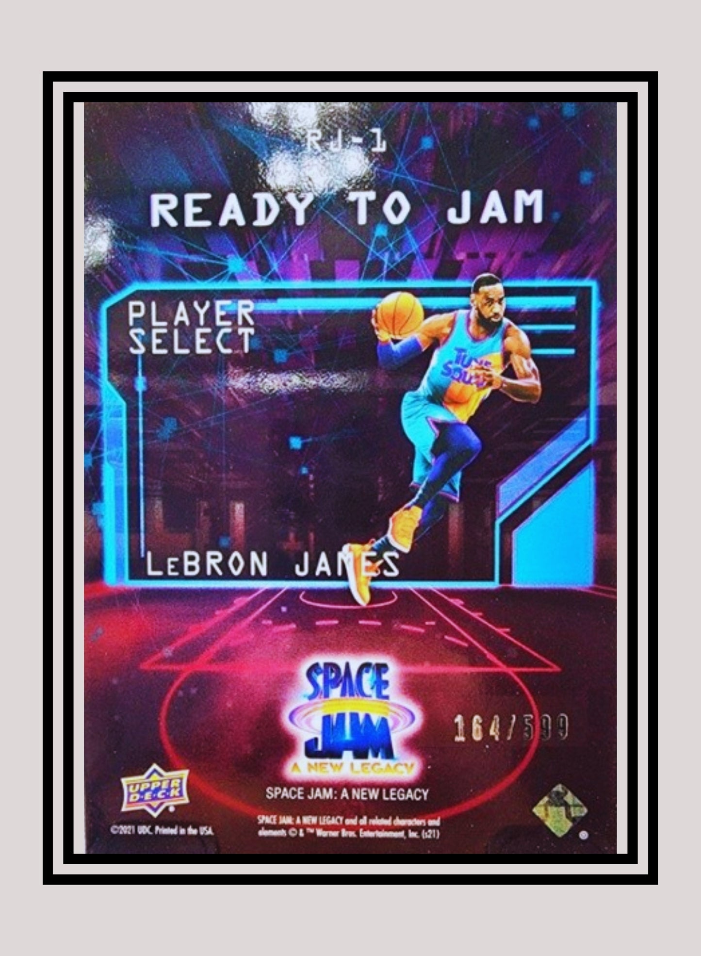 1x Lebron James - Yellow Foil 164/599 (RJ-1 - 2021 Upper Deck Space Jam: A New Legacy)
