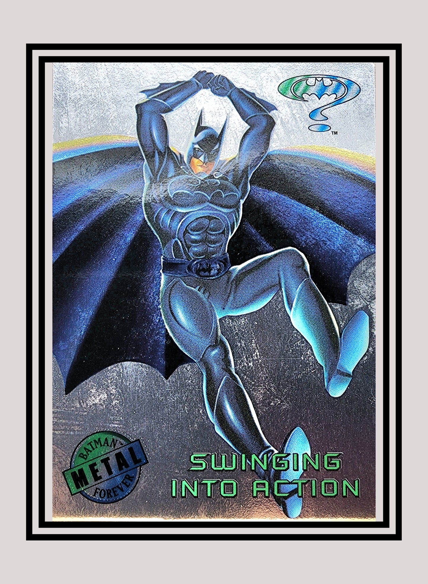 DC! 1x Swinging into Action - Silver Flasher (#008 - 1995 Fleer Batman Forever Metal)