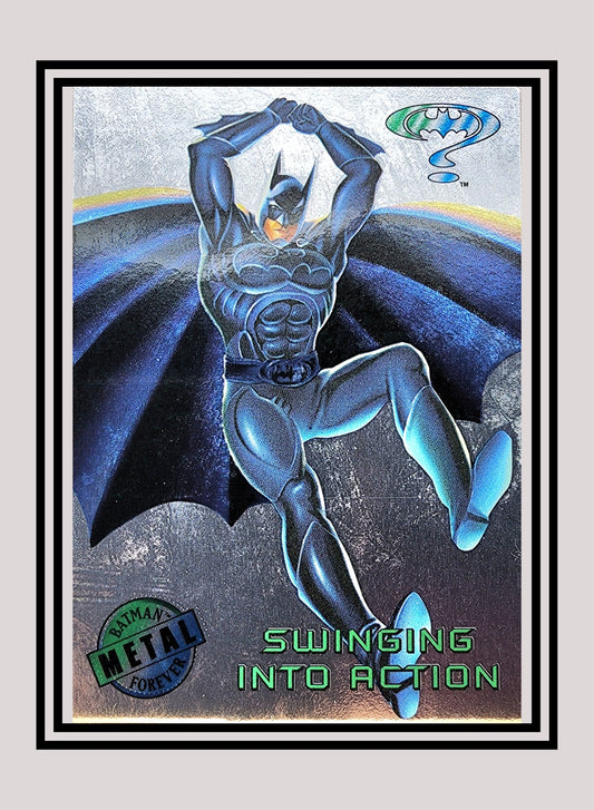 DC! 1x Swinging into Action - Silver Flasher (#008 - 1995 Fleer Batman Forever Metal)
