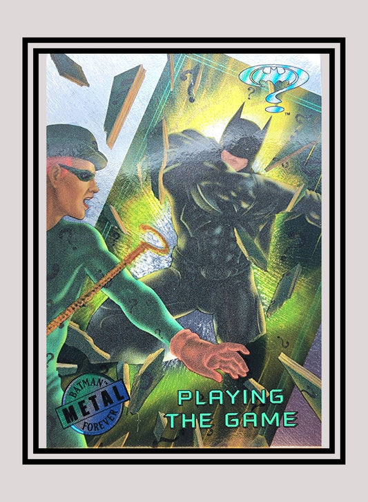 DC! 1x Playing the Game - Silver Flasher (#024 - 1995 Fleer Batman Forever Metal)