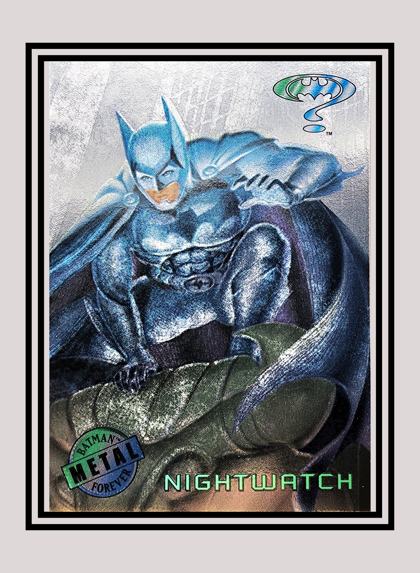 DC! 1x Night Watch - Silver Flasher (#038 - 1995 Fleer Batman Forever Metal)