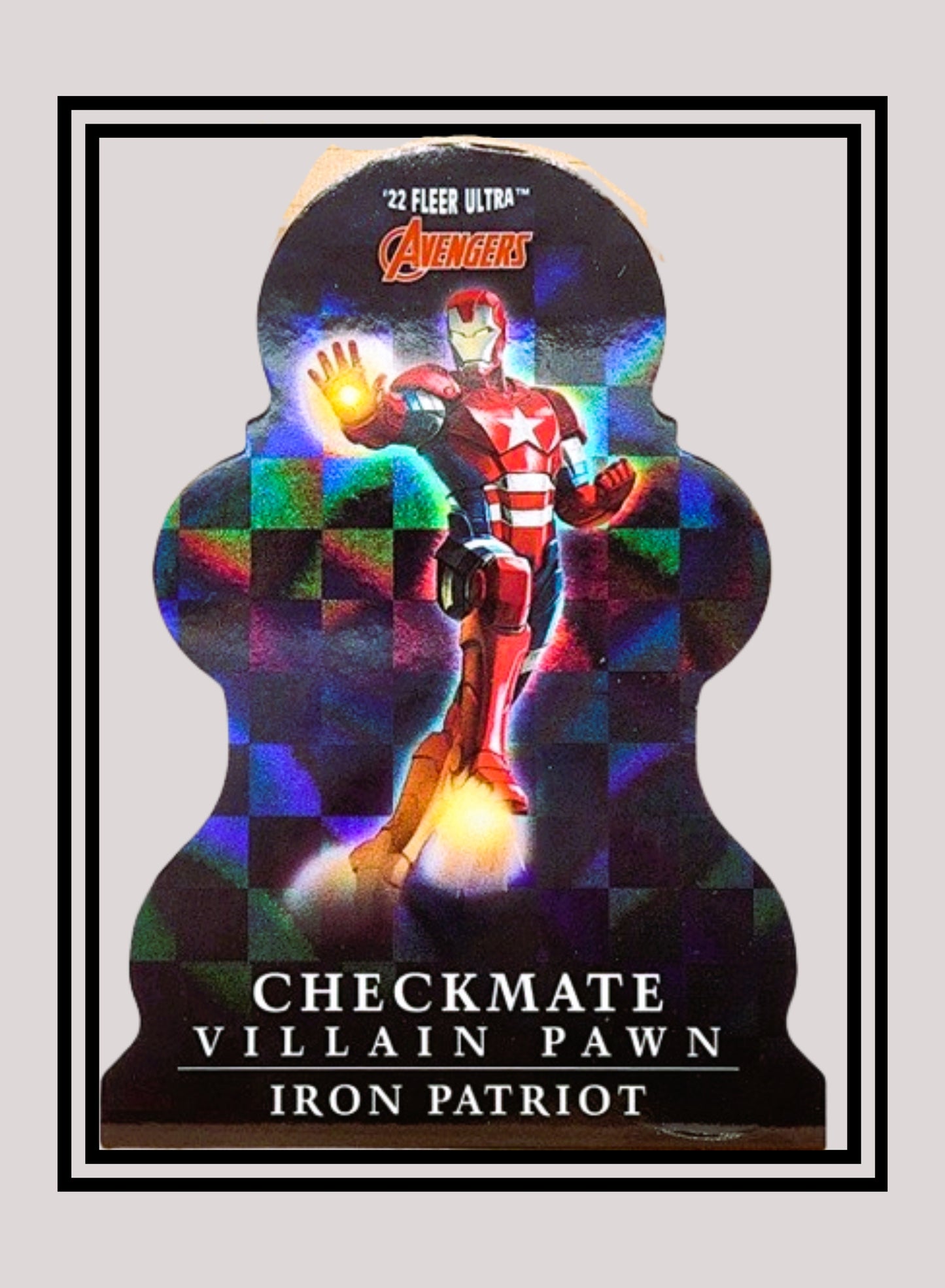 Marvel! 1x Iron Patriot - Checkmate Holofoil (#CP-22 - 2022 Fleer Ultra Avengers)