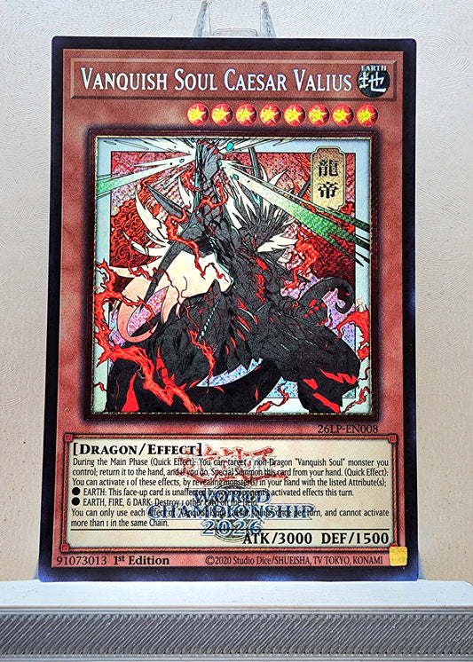 Yugioh! 1x Vanquish Soul Caesar Valius Alt Art (26LP - Emblazoned Secret Rare) Limited Edition (Copy)