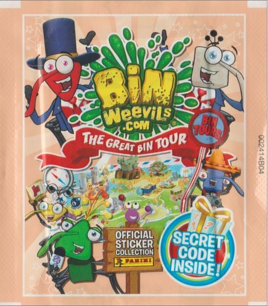 1x 2012 Panini Bin Weevils The Great Bin Tour - Sticker Pack (SEALED)