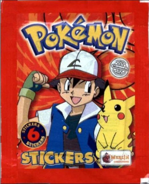 1x 1999 Merlin Topps Pokemon - Sticker Pack (SEALED)