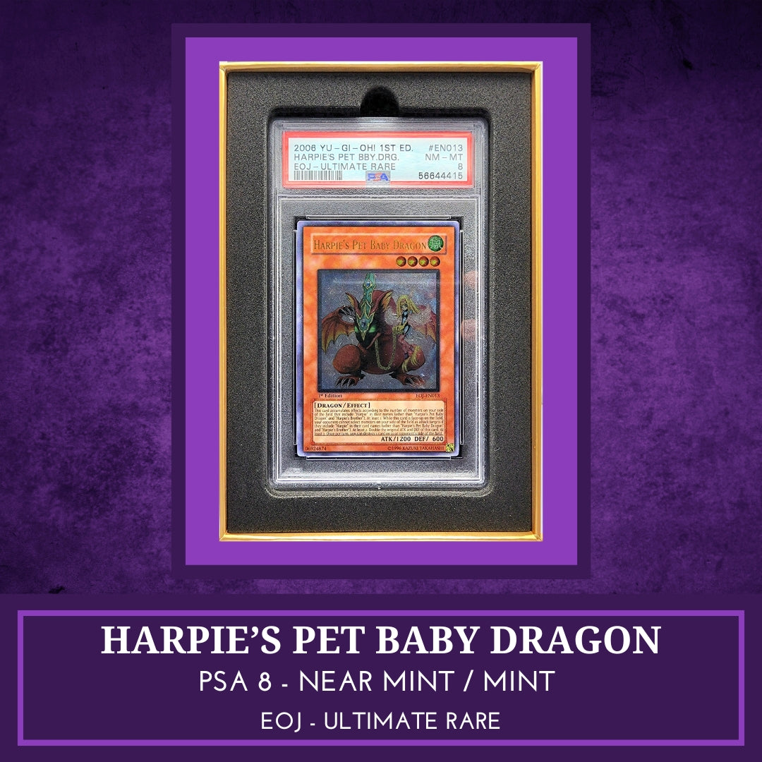 Yugioh! 1x Harpie's Pet Baby Dragon PSA 8 (EOJ - Ultimate Rare)