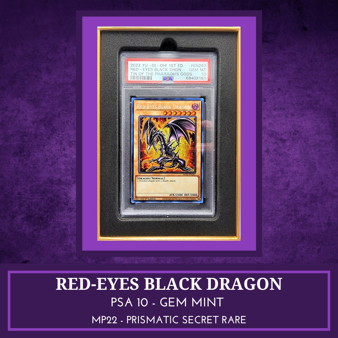 Yugioh! 1x Red-Eyes Black Dragon PSA 10 (MP22 - Prismatic Secret Rare)