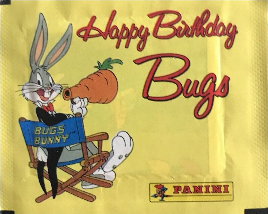 1x 1990 Panini Bugs Bunny Happy Birthday Bugs - Sticker Pack (SEALED)