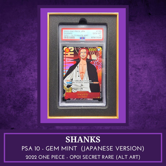 One Piece Japanese! 1x Shanks PSA 10 (OP01-120 - Secret Rare Alt Art)