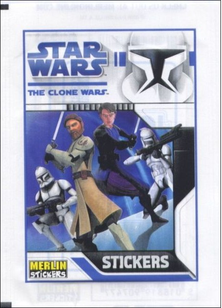 1x 2008 Merlin Star Wars The Clone Wars - Sticker Pack (SEALED)