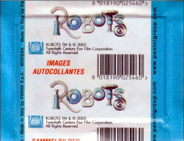 1x 2005 Panini Robots - Sticker Pack (SEALED)