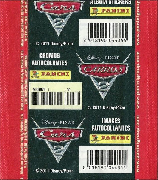 1x 2011 Panini Disney Pixar Cars 2 - Sticker Pack (SEALED)